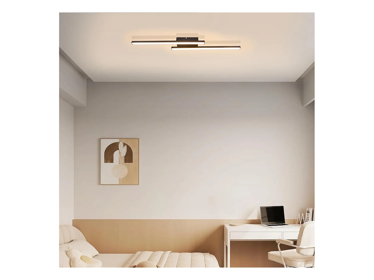 NETTLIFE Plafonnier LED blanc 12W 3000K moderne