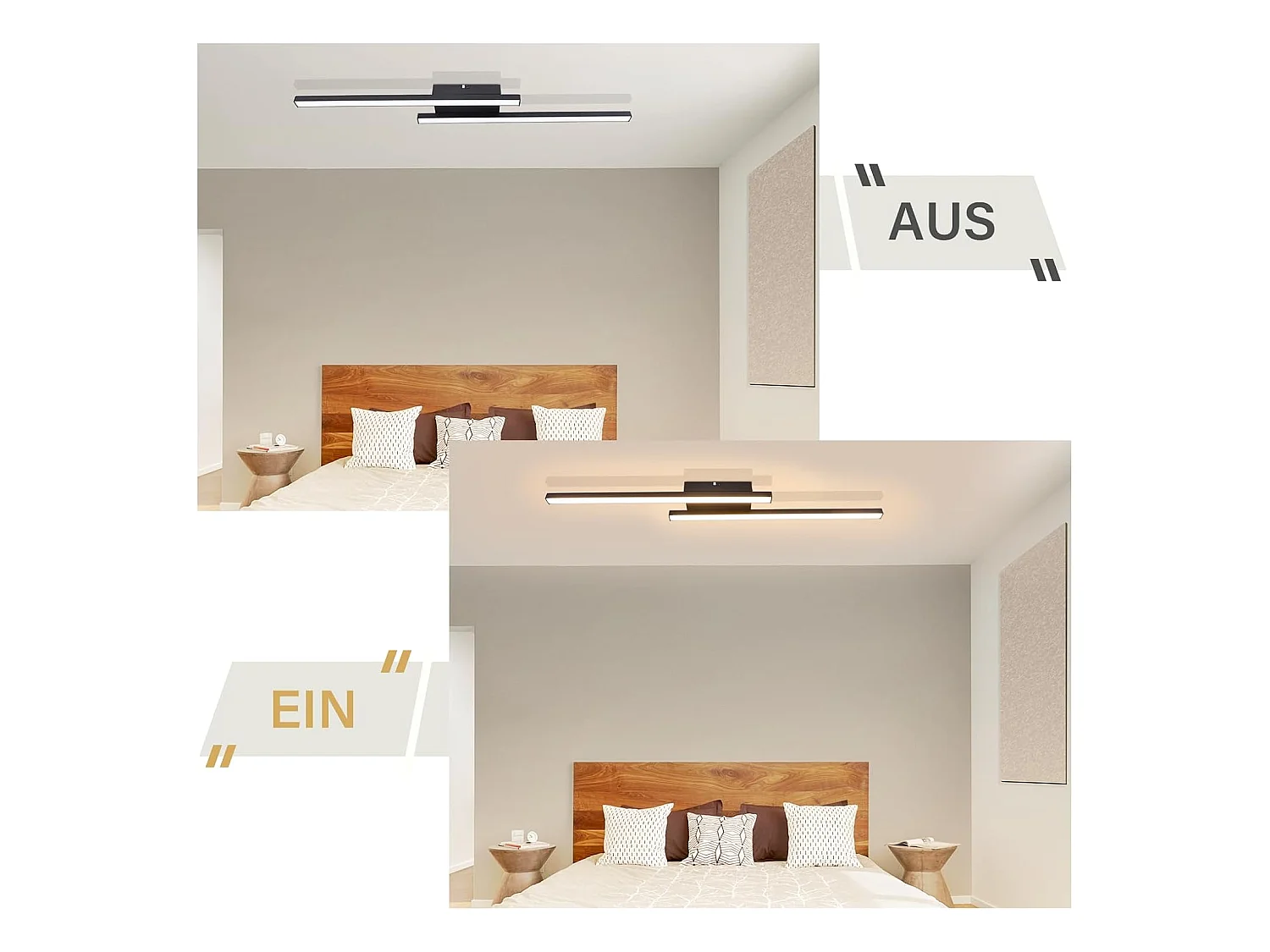 NETTLIFE Plafonnier LED blanc 12W 3000K moderne