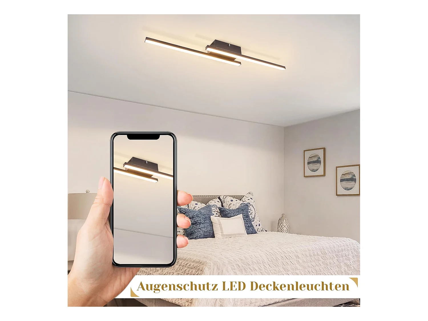 NETTLIFE Plafonnier LED blanc 12W 3000K moderne