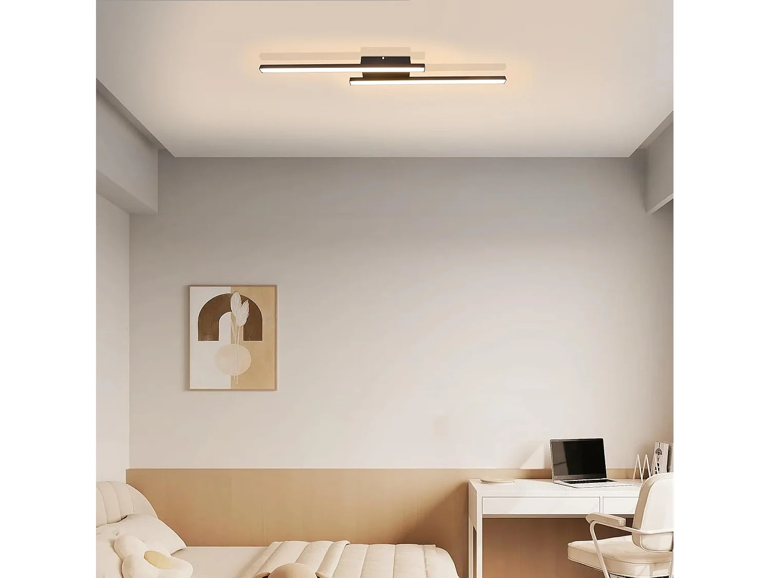 NETTLIFE Plafonnier LED blanc 12W 3000K moderne