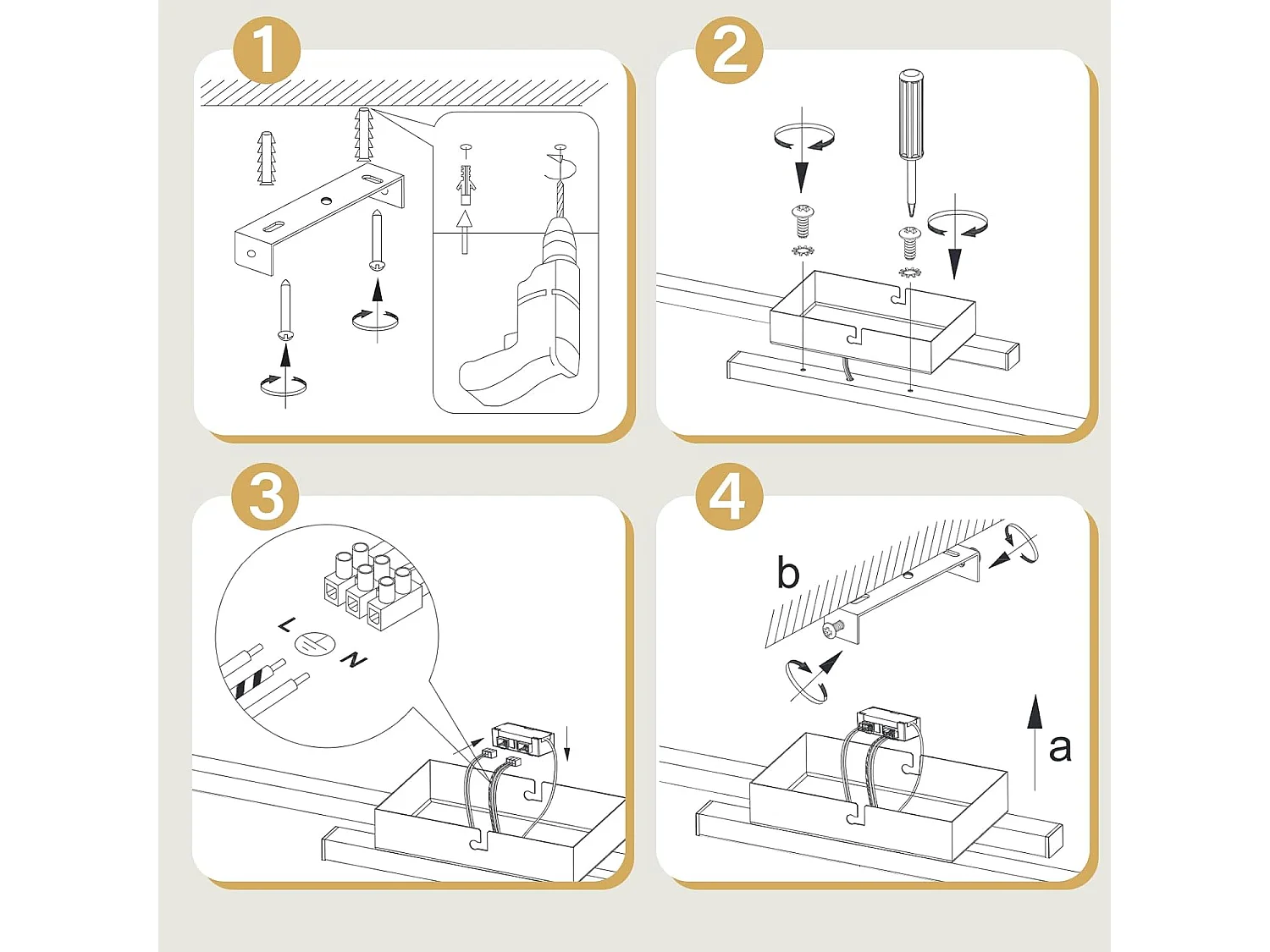 NETTLIFE Plafonnier LED blanc 12W 3000K moderne