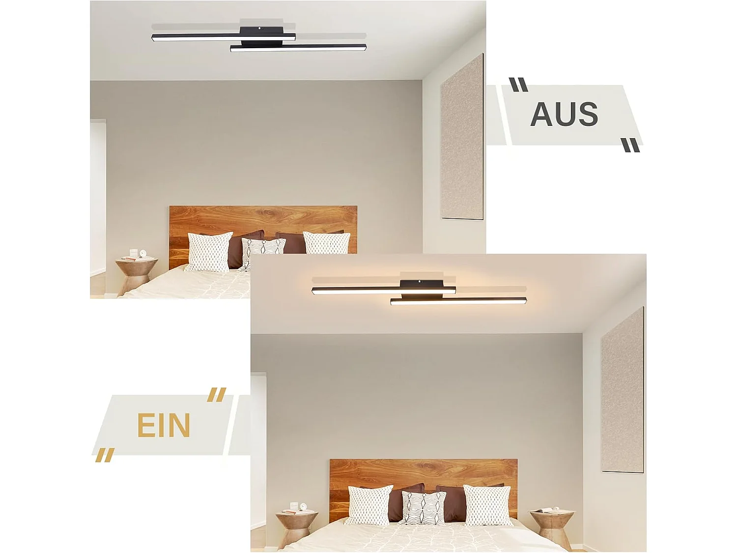 NETTLIFE Plafonnier LED blanc 12W 3000K moderne