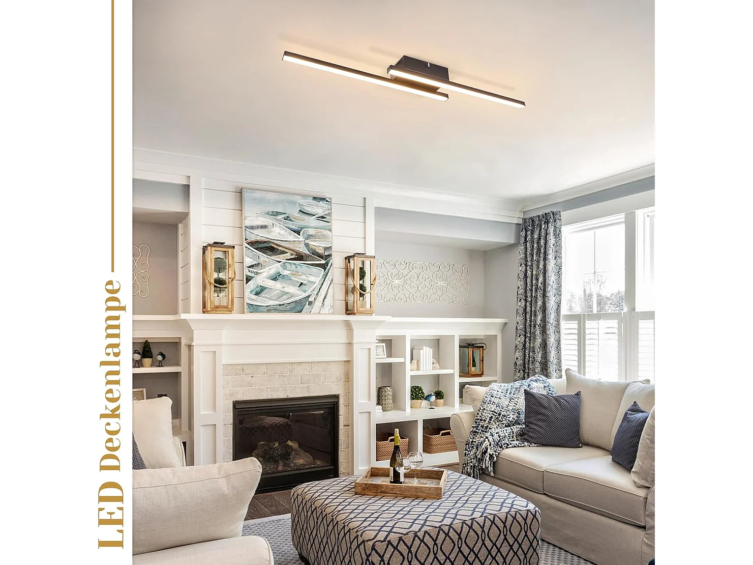 NETTLIFE Plafonnier LED blanc 12W 3000K moderne