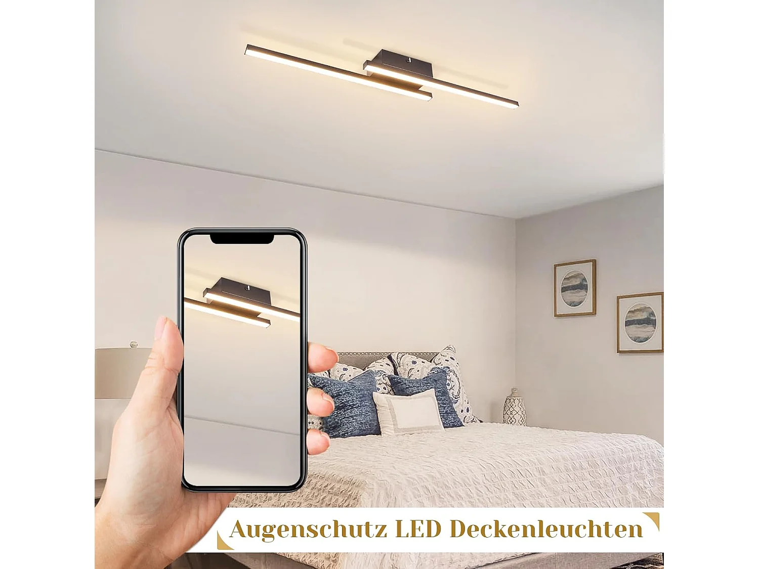 NETTLIFE Plafonnier LED blanc 12W 3000K moderne
