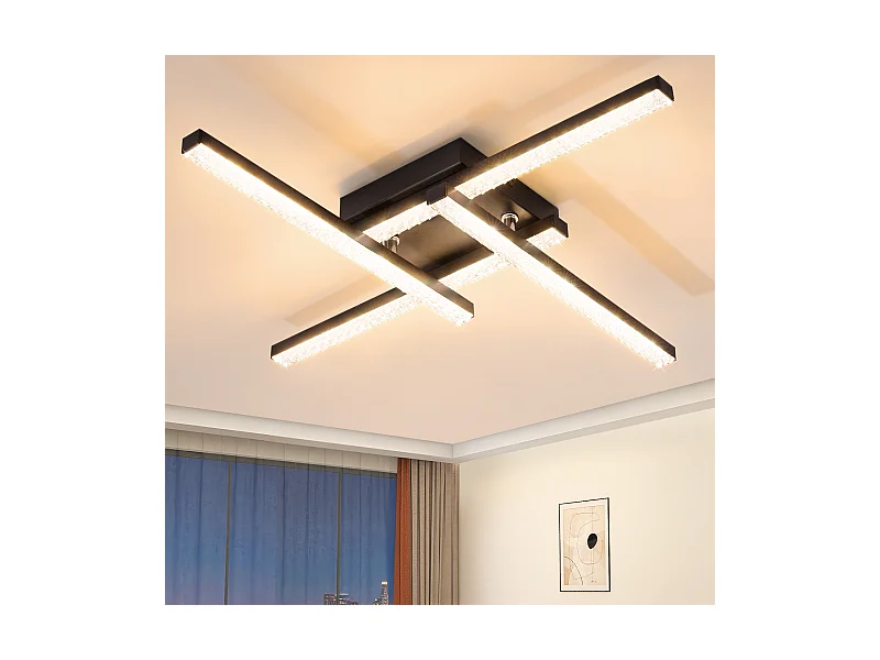 NETTLIFE LED Deckenleuchte Modernes Design 24W Schwarz 3000K Warmweiß
