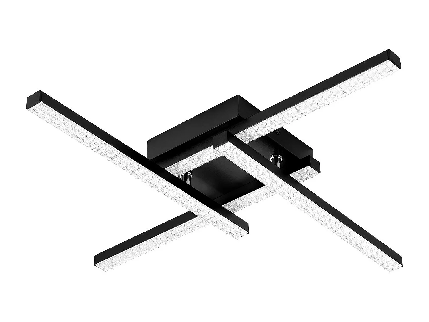 NETTLIFE Plafonnier LED Moderne Design 24W Noir 3000K blanc chaud