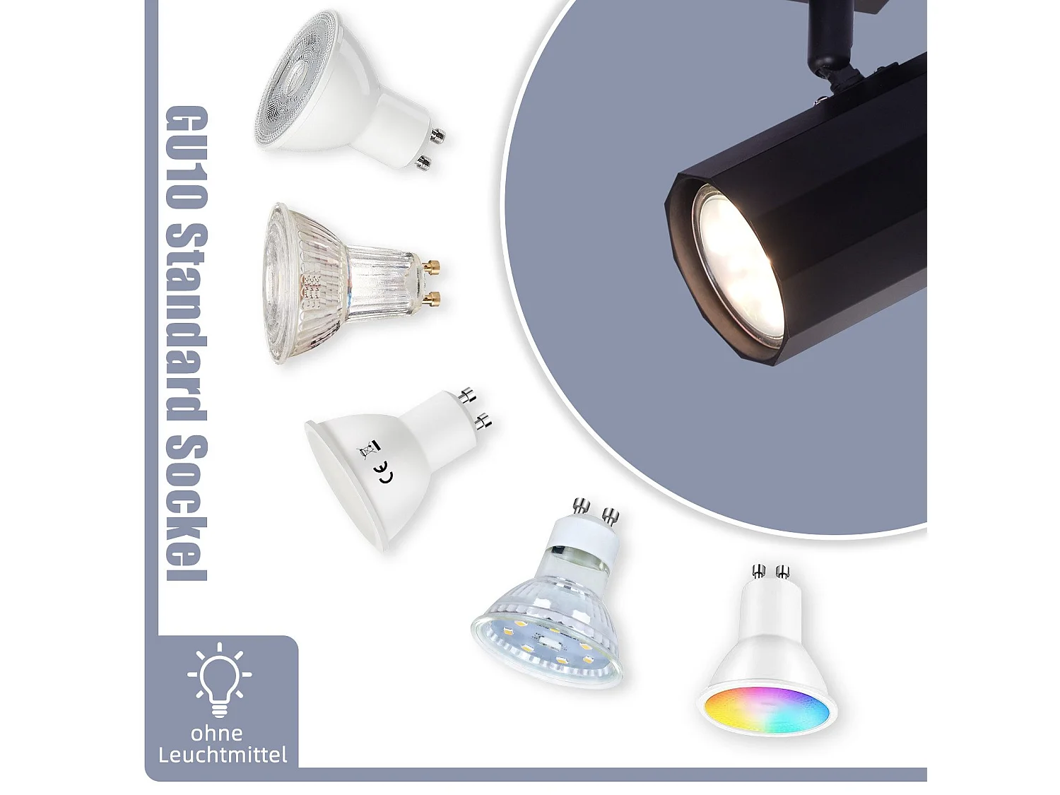 NETTLIFE Lampa sufitowa 1 vintage czarna metalowa lampa sufitowa GU10 regulowana 350°40W