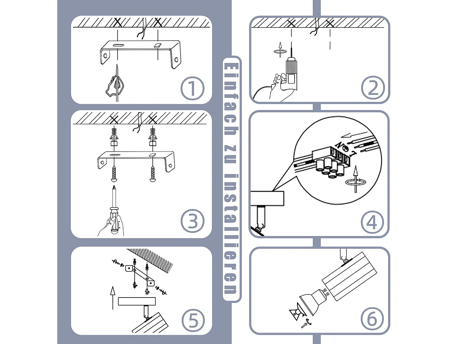 NETTLIFE Lampa sufitowa 1 vintage czarna metalowa lampa sufitowa GU10 regulowana 350°40W