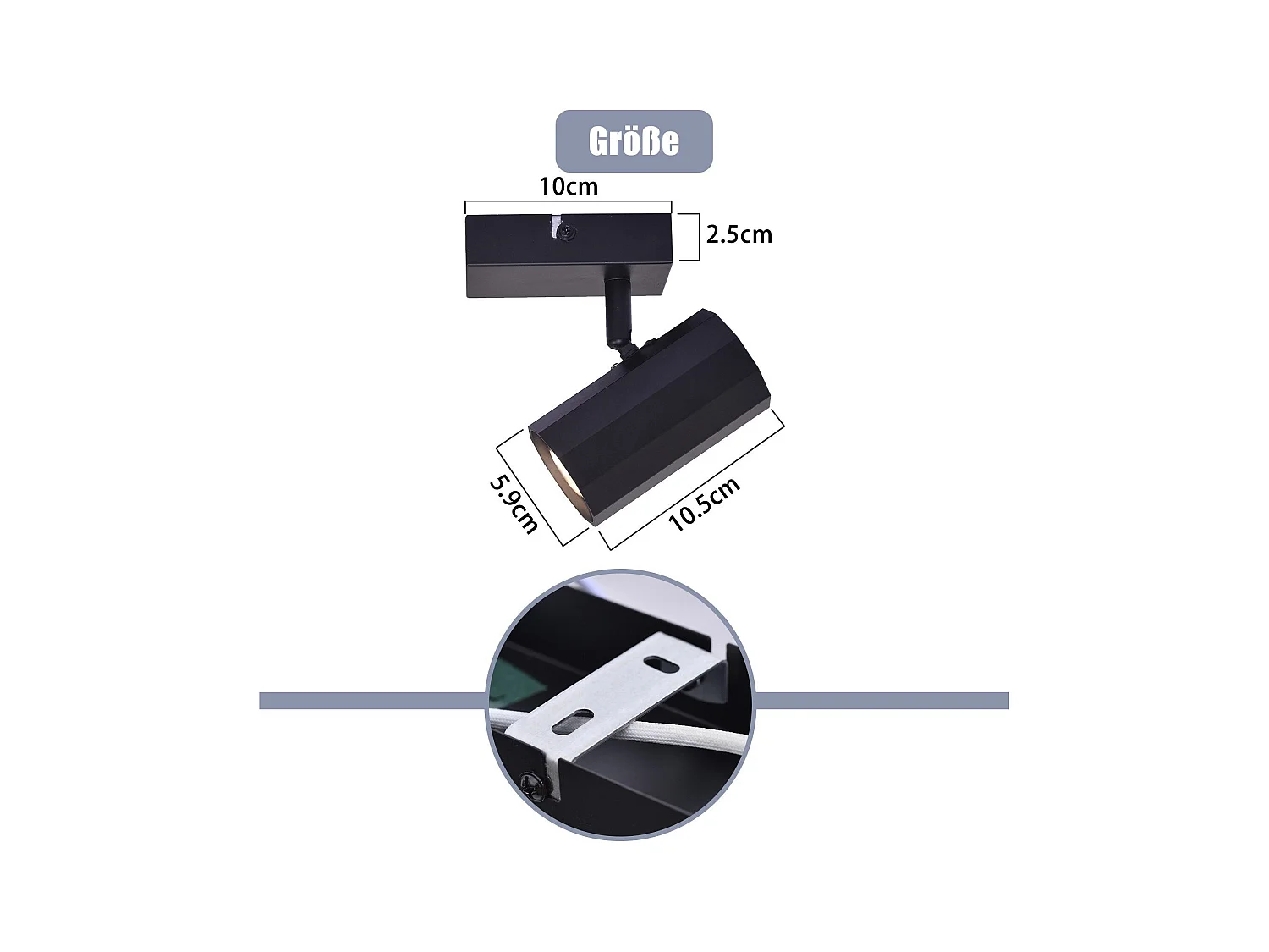 NETTLIFE Opbouwspot 1-Lichts zeshoekig Metaal GU10 Fitting Plafondspot Zwart 350° draaibar Vintage Plafondlamp voor Woonkamer | Slaafkamer | Gang Zonder Lichtborn