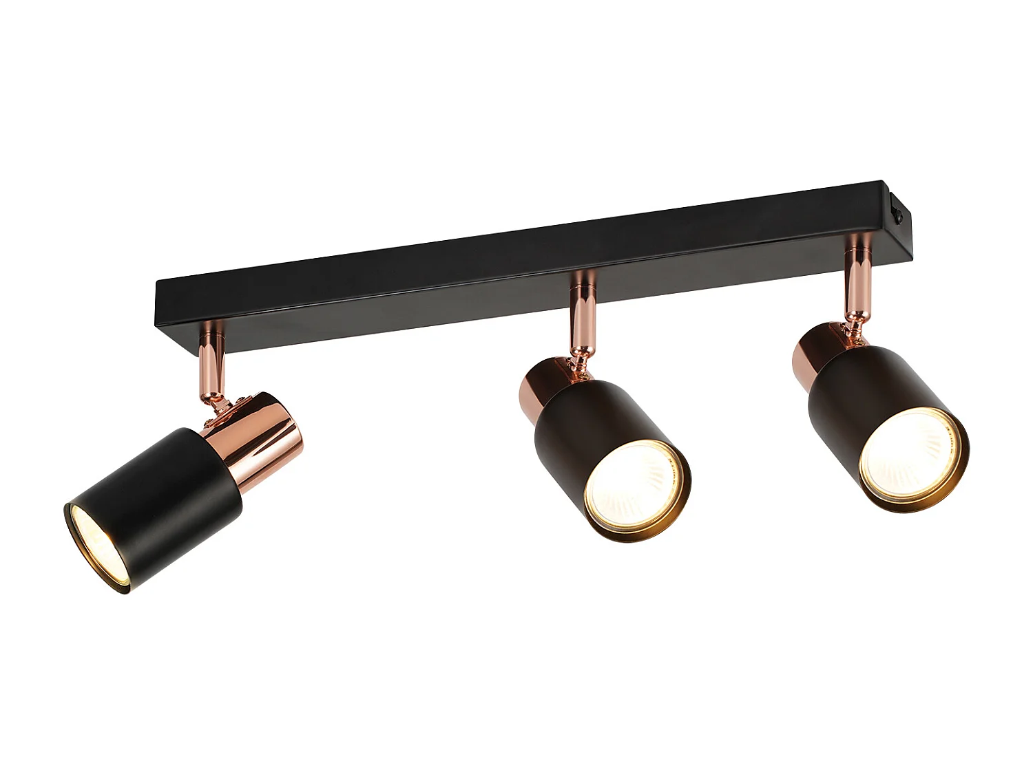 NETTLIFE Spot de plafond 3 flammes GU10 pivotante 355°noir Moderne