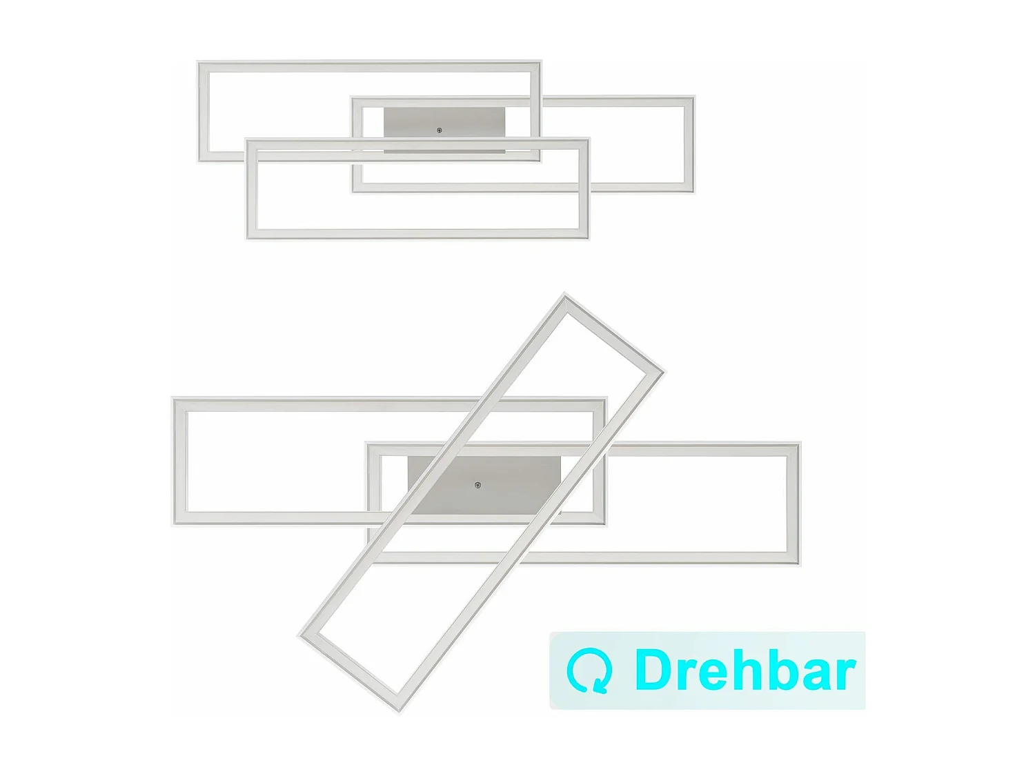 NETTLIFE LED Deckenleuchte Wohnzimmer RGB Farbwechsel Dimmbar mit Fernbedienung Modernes Schlafzimmerlampe 50W