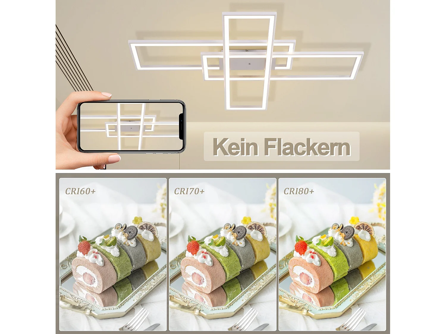 NETTLIFE LED Deckenleuchte Wohnzimmer RGB Farbwechsel Dimmbar mit Fernbedienung Modernes Schlafzimmerlampe 50W