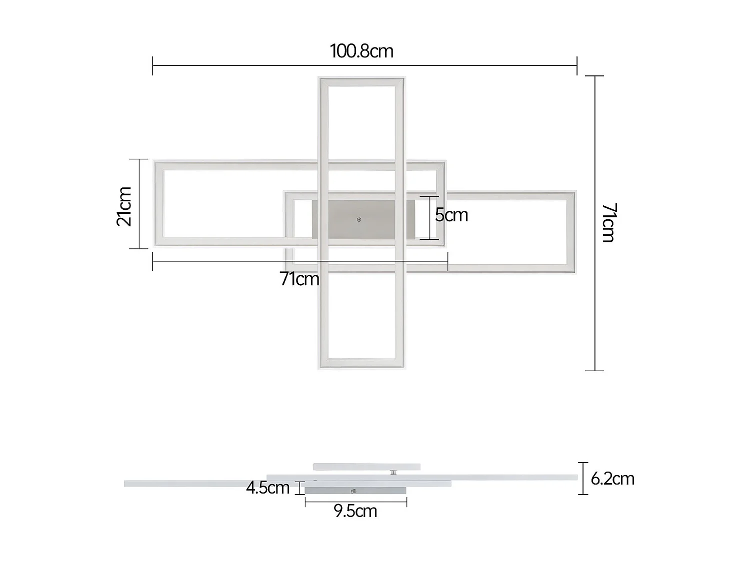 NETTLIFE Plafonnier LED Salon RVB Changement de Couleur Dimmable avec Télécommande Chambre Lampe Moderne 50W
