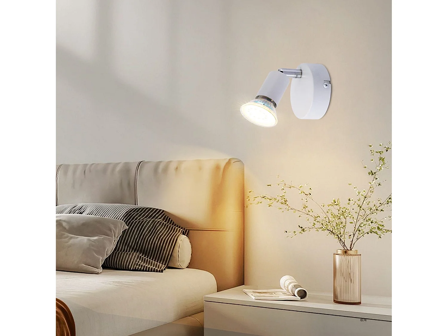 NETTLIFE Opbouwspot wit 1-lichts rond GU10 Fitting 350° draaibar Plafondspot Max.40W Vintage Plafondlamp  Hoogwaardig