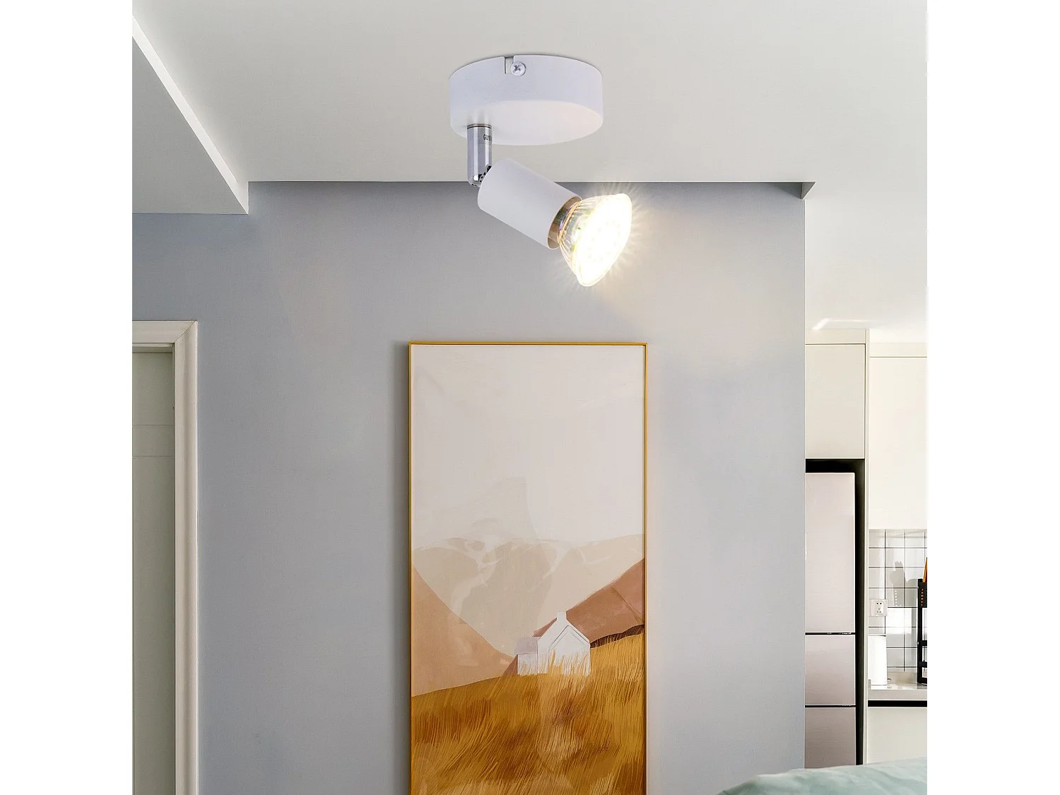 NETTLIFE Plafonnier LED 1 Ampoule blanc Plafonnier GU10 Applique d'intérieur blanc chaud spots moderne