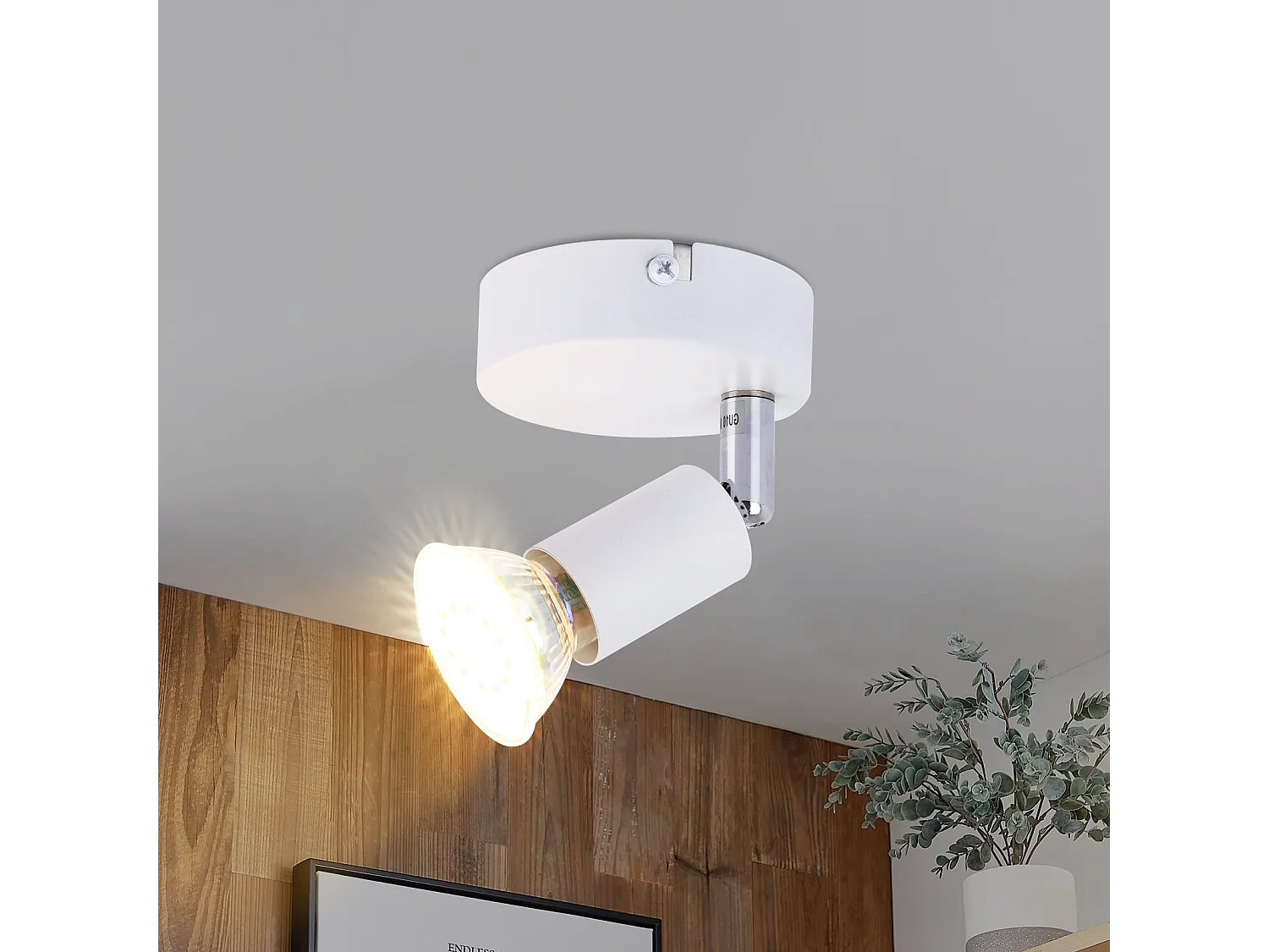 NETTLIFE Lampa sufitowa LED 1 biała żarówka GU10 Lampa sufitowa Ciepła biała lampa ścienna do wnętrz Nowoczesne reflektory