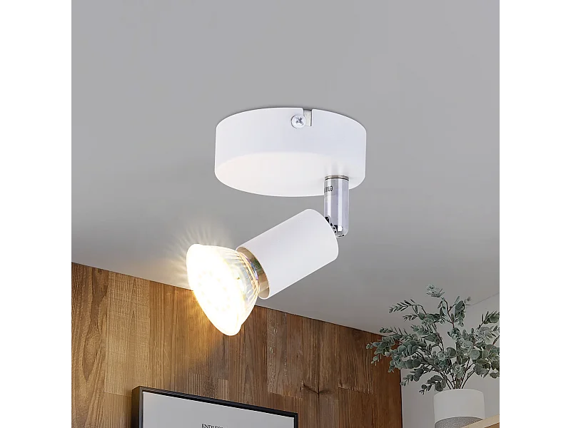 NETTLIFE Opbouwspot wit 1-lichts rond GU10 Fitting 350° draaibar Plafondspot Max.40W Vintage Plafondlamp  Hoogwaardig