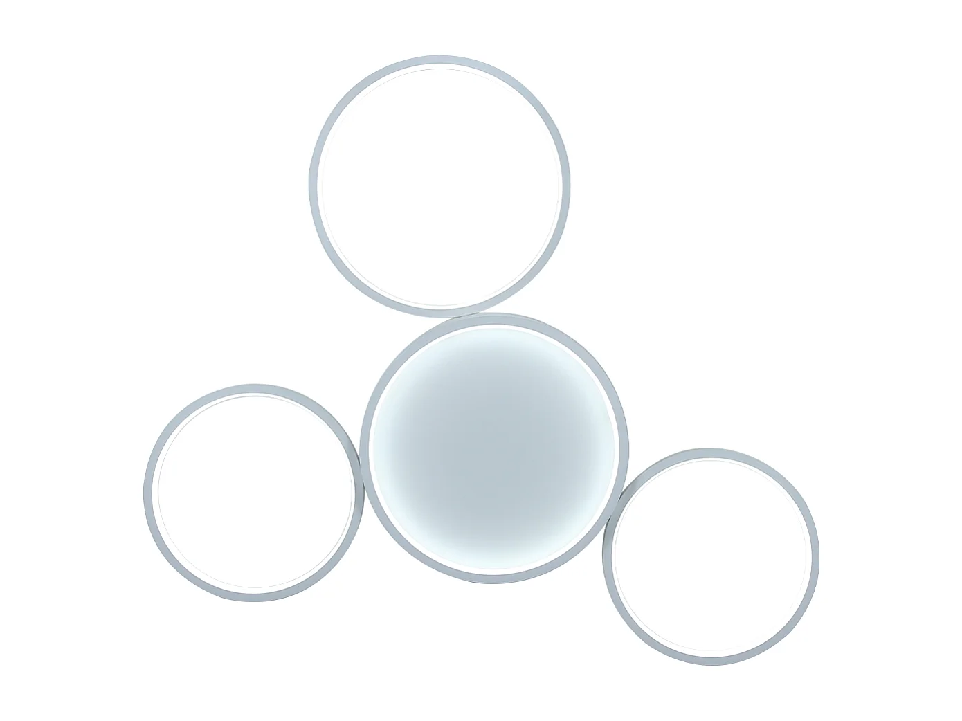 NETTLIFE Plafondlamp LED Wit Ringe Design 4-Lichts Metaal Dimbaar met Afstandsbediening 52W Moderne Plafondverlichting voor Woonkamer | Slaapkamer | Eetkamer