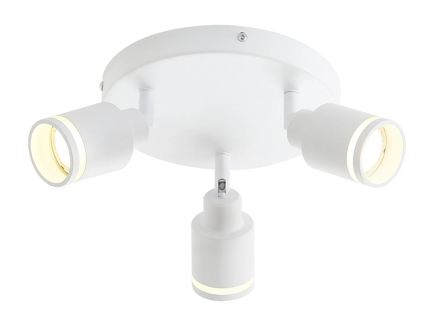 NETTLIFE Plafonnier Blanc moderne : 3 spots de plafond orientables en métal, plafonnier GU10, pour chambre, salle à manger, sans ampoule