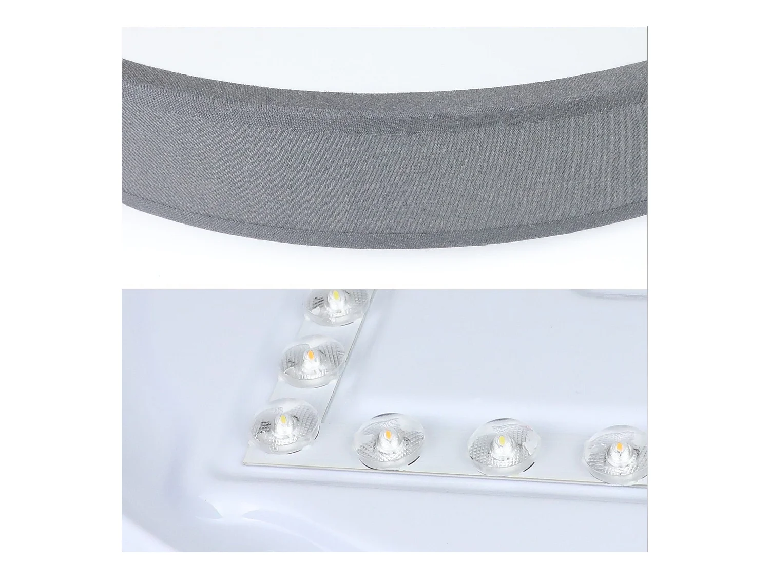 NETTLIFE Plafonnier Abat-Jour Rond Tissu Gris Moderne Cuisine Salle de bain Chambre à coucher Hall 30CM 12W