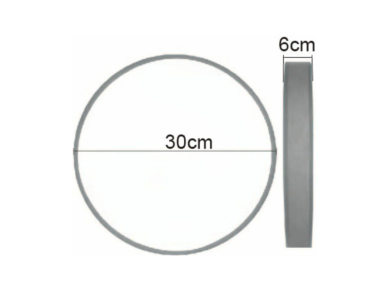 NETTLIFE Plafonnier Abat-Jour Rond Tissu Gris Moderne Cuisine Salle de bain Chambre à coucher Hall 30CM 12W