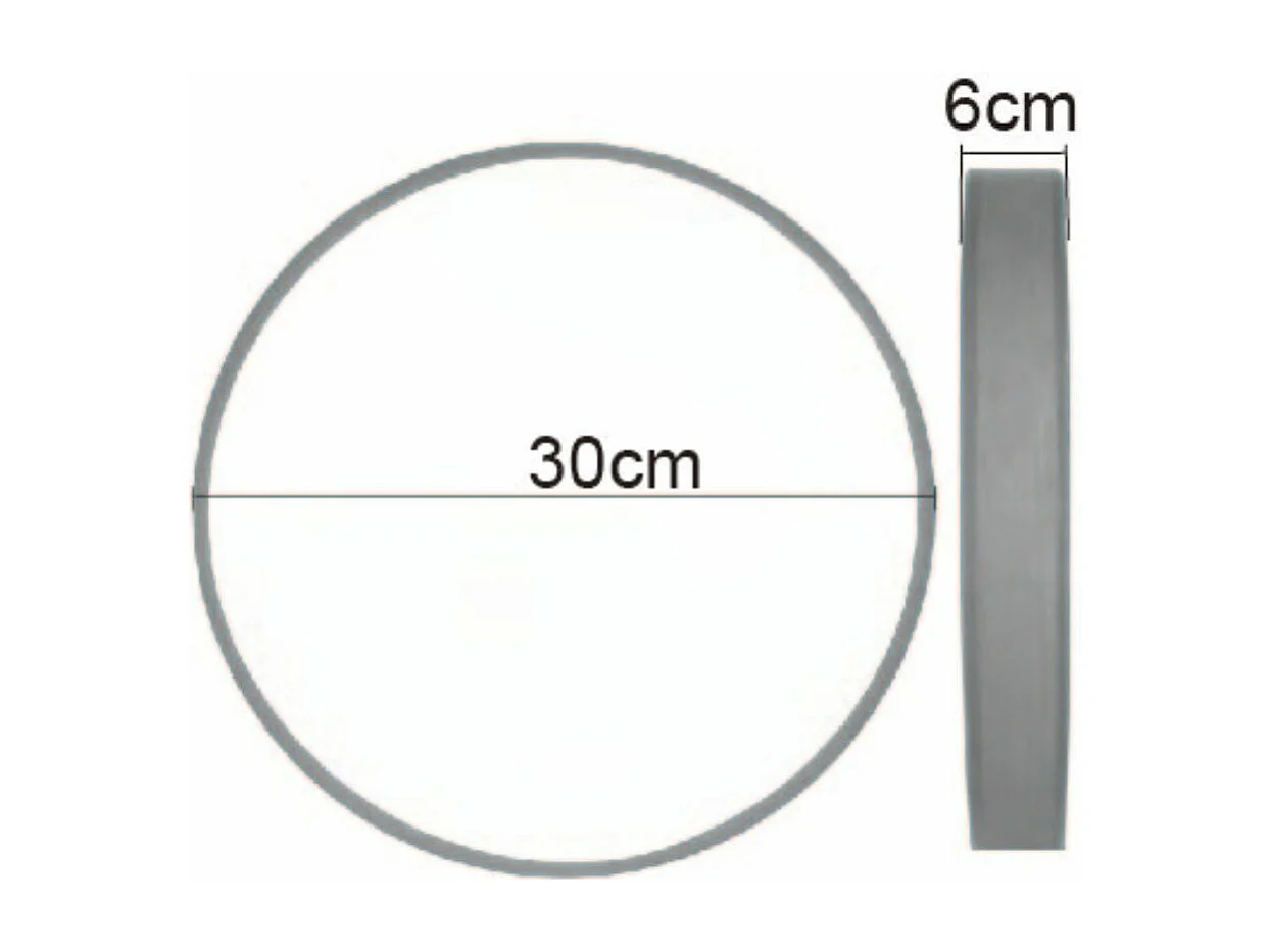 NETTLIFE Plafonnier Abat-Jour Rond Tissu Gris Moderne Cuisine Salle de bain Chambre à coucher Hall 30CM 12W