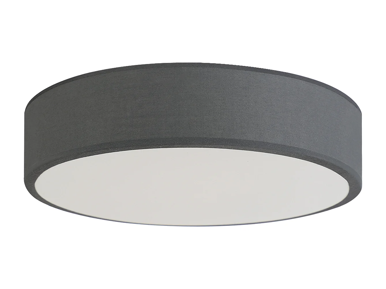 NETTLIFE Plafondlamp LED - 30CM - grijs - Moderne - met Stoffen Lampenkap - rond - 3000K Warm wit Licht - voor Woonkamer | Slaapkamer | Keuken | Gang - 12W