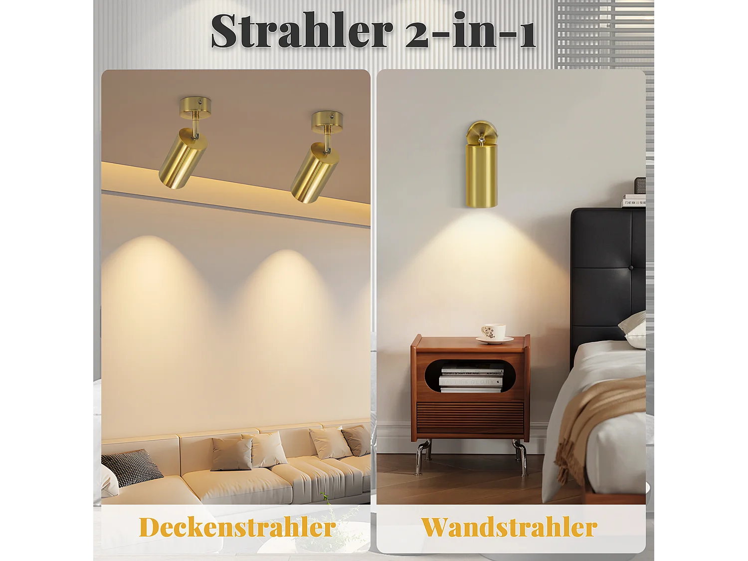 NETTLIFE Lampa sufitowa LED GU10, punktowa, obrotowa o 330°, metalowa, vintage, retro