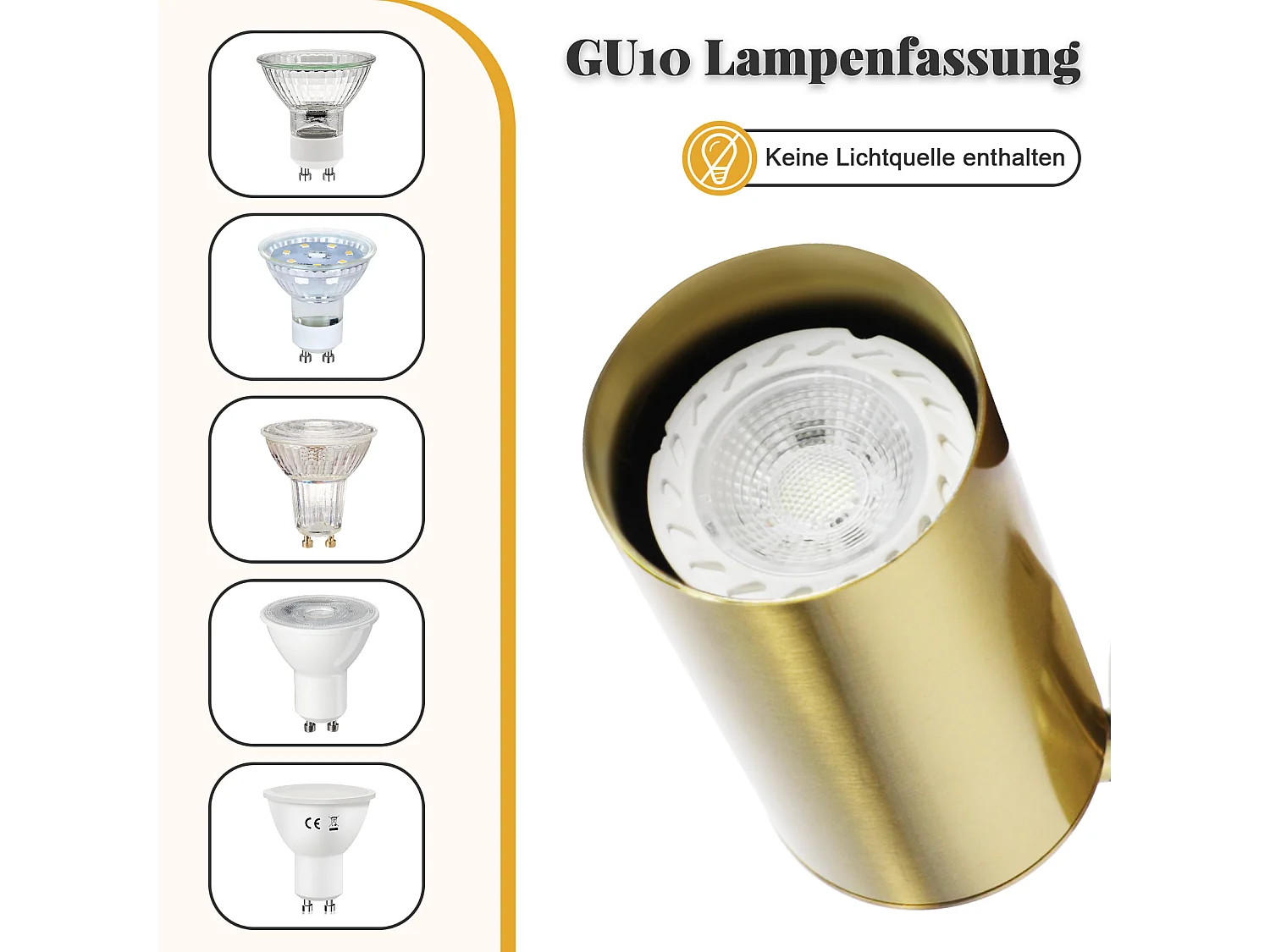 NETTLIFE Plafonnier LED spot de plafond GU10 rotative à 330°métal vintage rétro