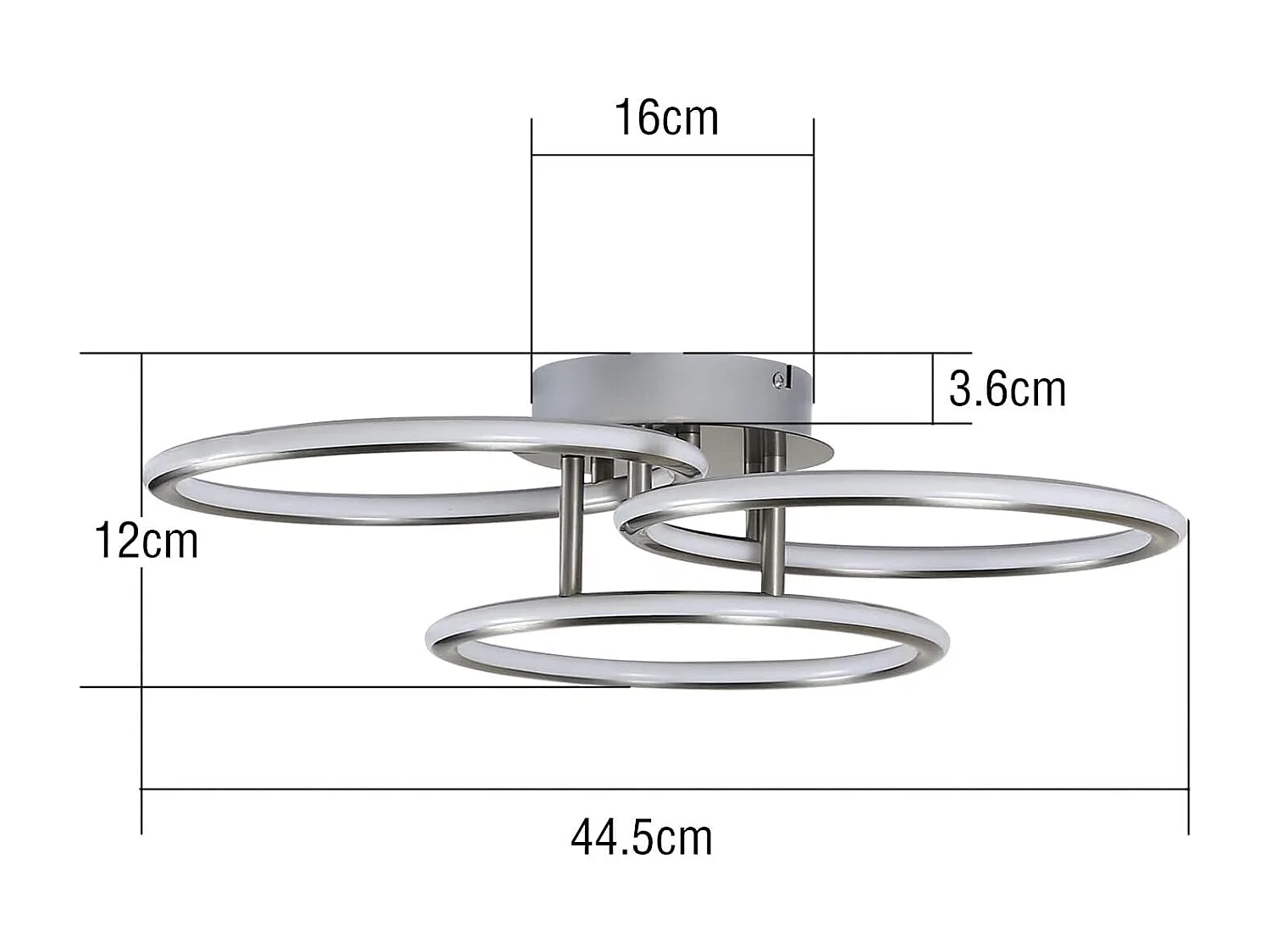 NETTLIFE LED Plafonnier Moderne Anneaux Design Lumière Blanc Chaud 3000K 41W 3 Flammes
