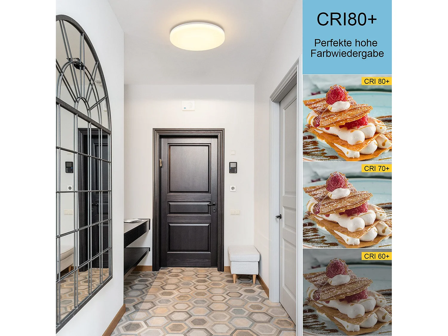 LED Badezimmer Deckenleuchte Dimmbar Mit Fernbedienung Flach Ø22cm 18wrgb Flurlampe IP54