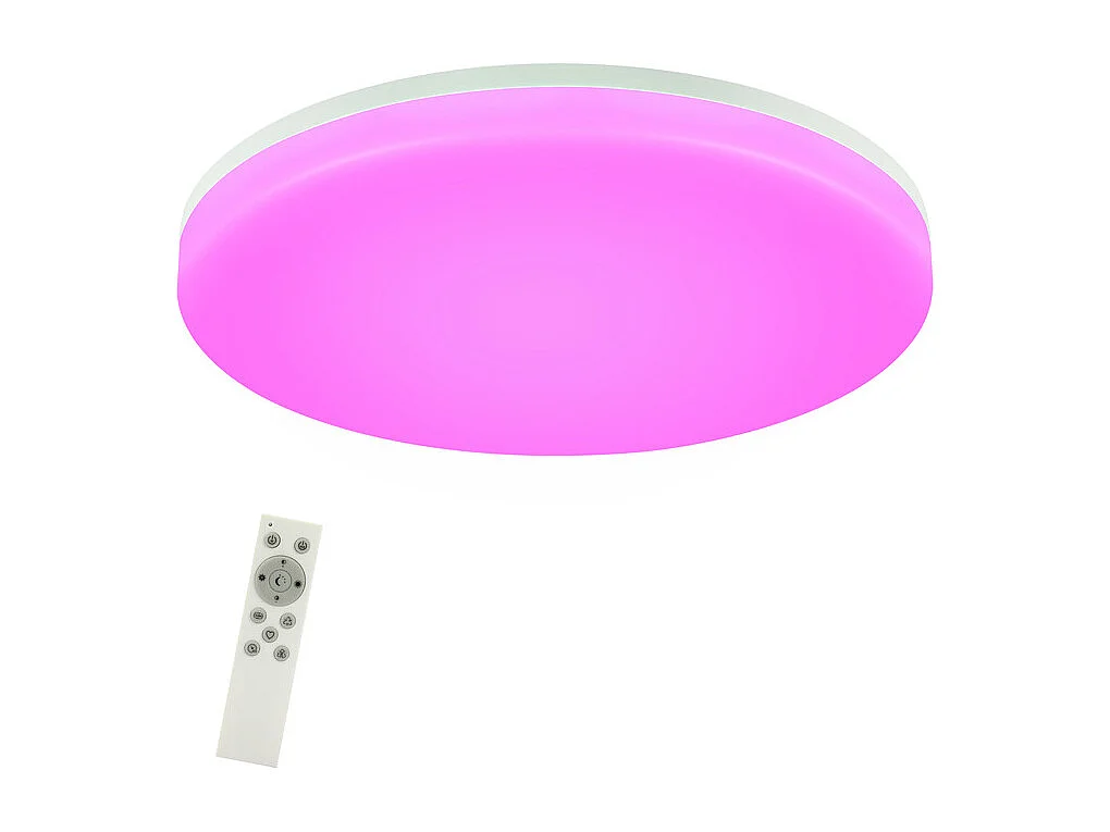 NETTLIFE plafonnier LED salle de bain dimmable avec télécommande plat Ø22CM 18W lampe de cuisine ronde RGB lampe de couloir IP54