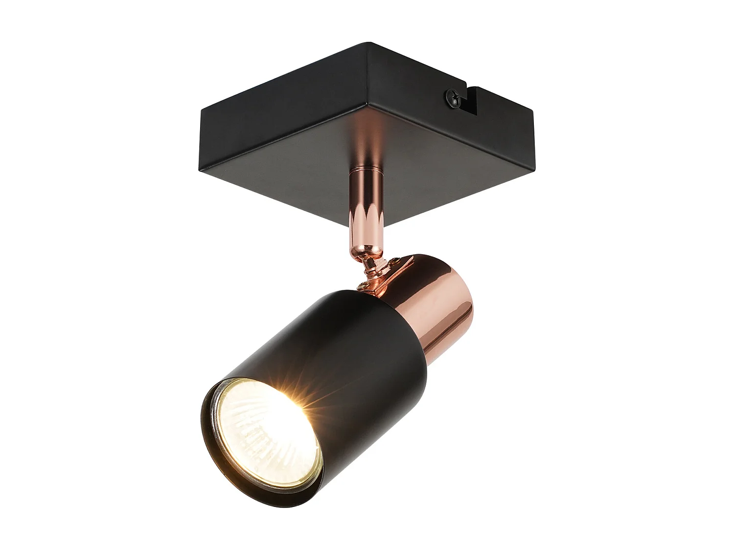 NETTLIFE Spot de plafond Spots de plafond 1 ampoule GU10 noire orientable à 355°