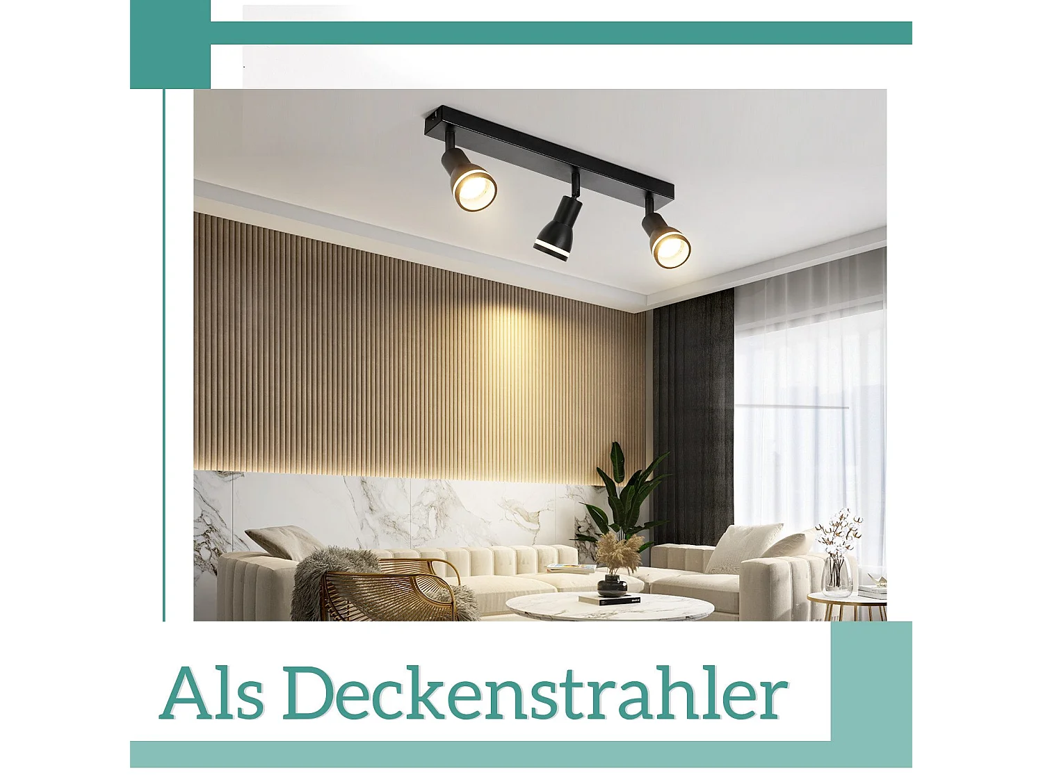 NETTLIFE Plafonnier noir moderne : 3 spots de plafond orientables en métal, plafonnier GU10, pour chambre, salle à manger, sans ampoule