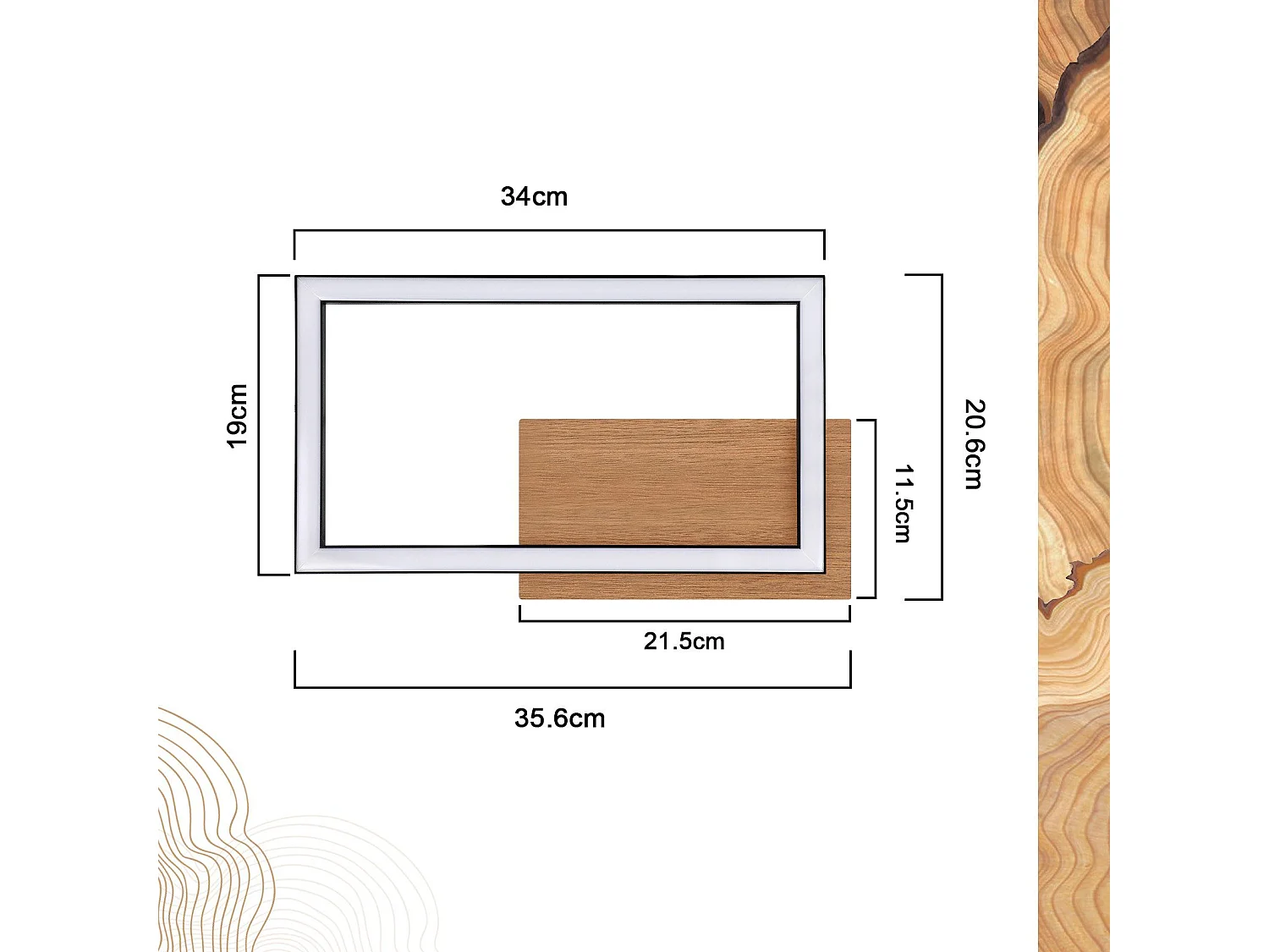 NETTLIFE LED Deckenleuchte Küchenlampe Modern Holz Schwarz 3000K Warmweiß Schlafzimmerlampe