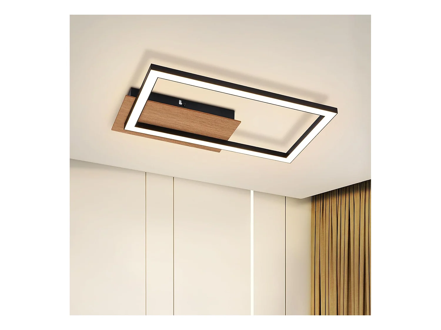 NETTLIFE plafonnier LED plafonnier moderne 12W bois 3000K