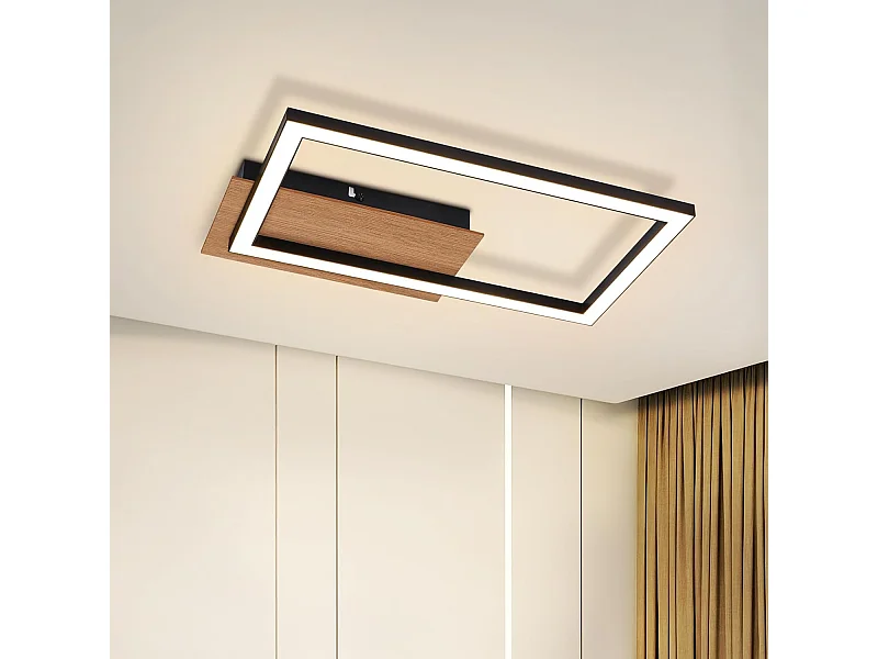 NETTLIFE plafonnier LED plafonnier moderne 12W bois 3000K