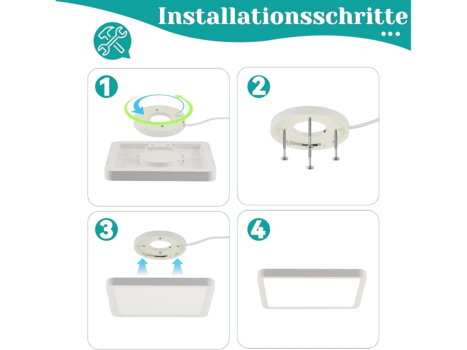 NETTLIFE plafonnier LED 23CM blanc 18W 6500K