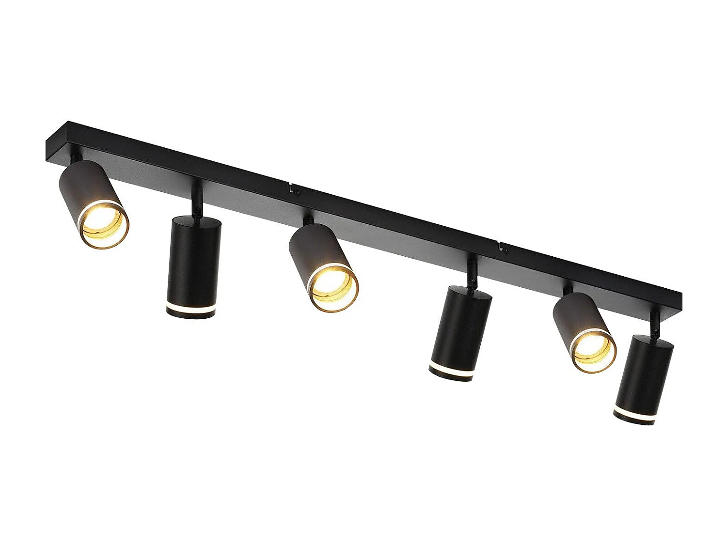 NETTLIFE Plafonnier 6 Spots moderne : plafonnier Noir spot GU10 spots orientables à 355°métal intérieur pour cuisine, salon, chambre, sans ampoule