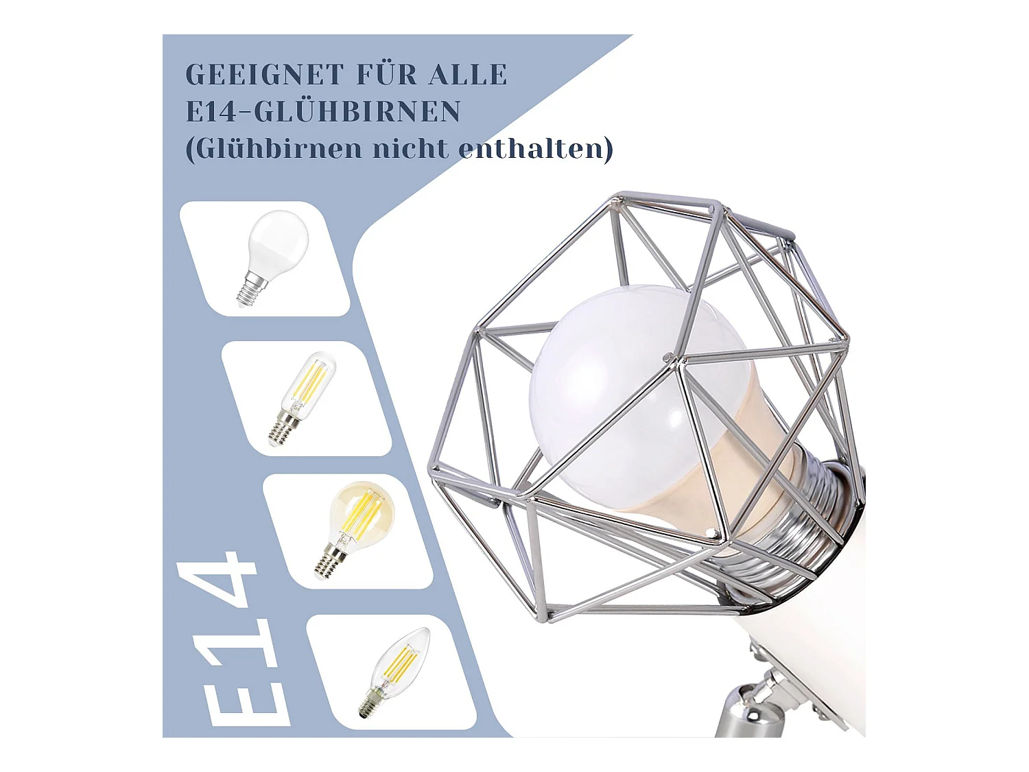 NETTLIFE Spot de plafond 3 ampoules rond - Plafonnier industriel rétro E14 Sans ampoules