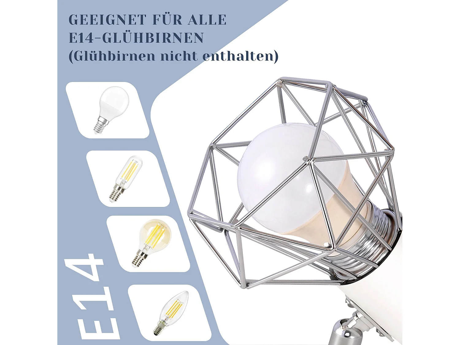 NETTLIFE Spot de plafond 3 ampoules rond - Plafonnier industriel rétro E14 Sans ampoules