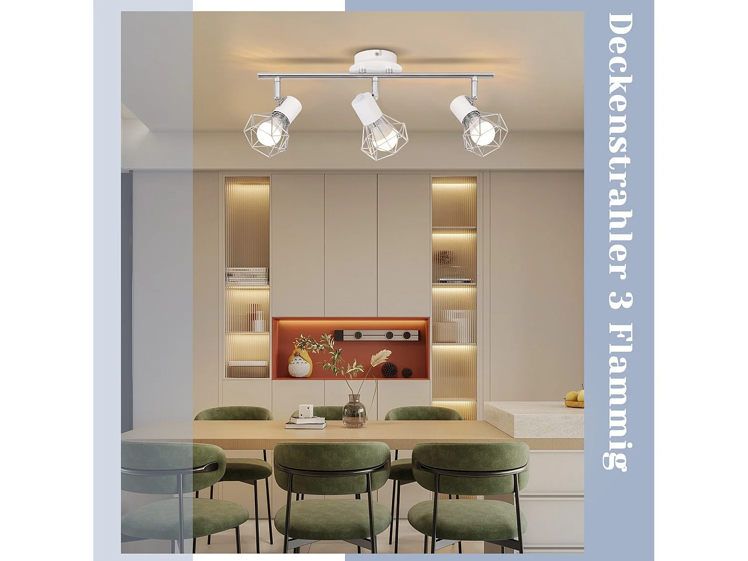 NETTLIFE Spot de plafond 3 ampoules rond - Plafonnier industriel rétro E14 Sans ampoules