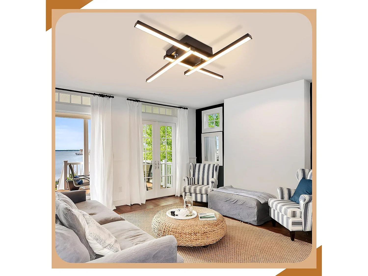 Modernes Design, warmweiße LED-Deckenleuchte, 24 W, 3000 K