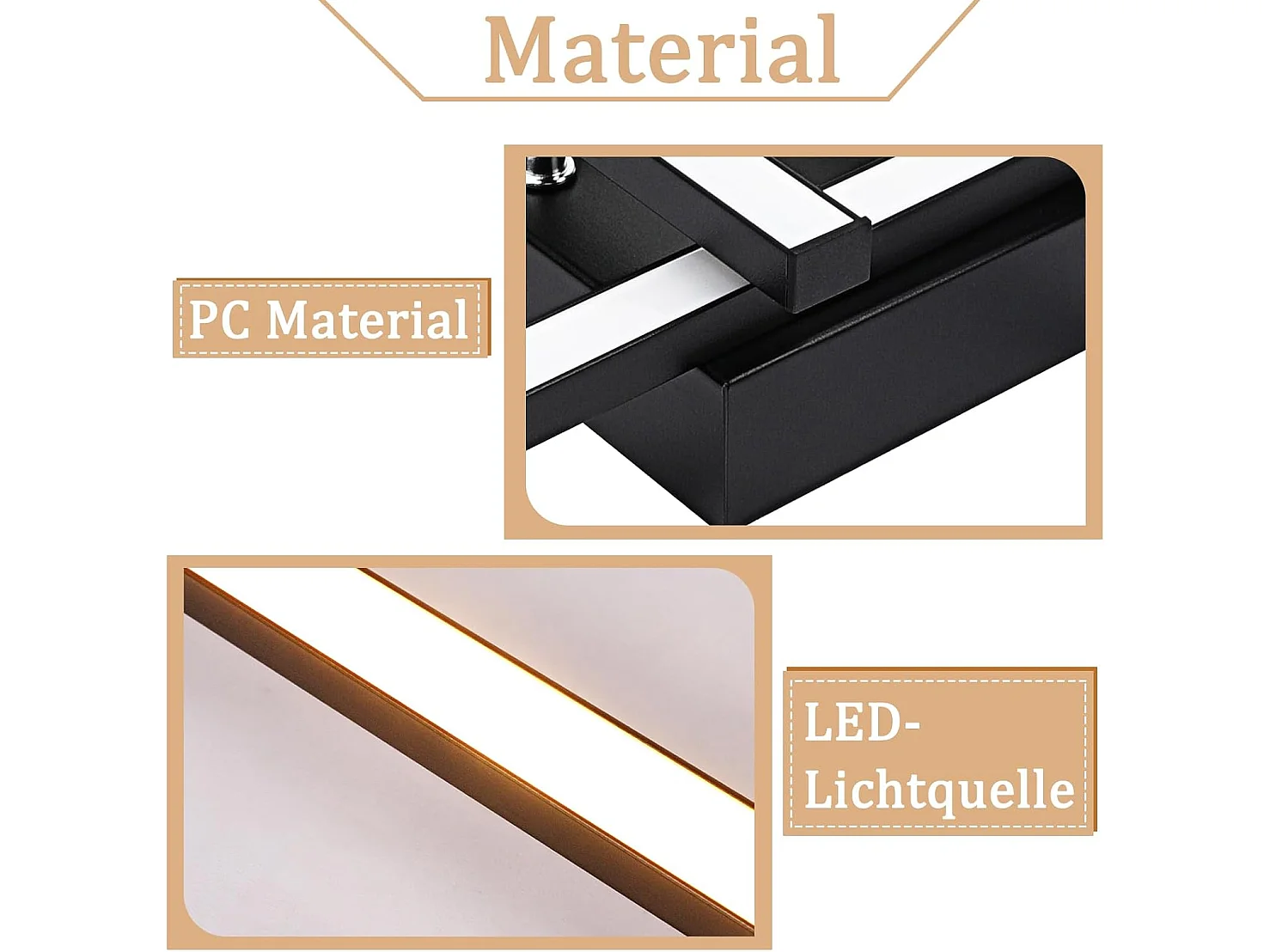 Modernes Design, warmweiße LED-Deckenleuchte, 24 W, 3000 K