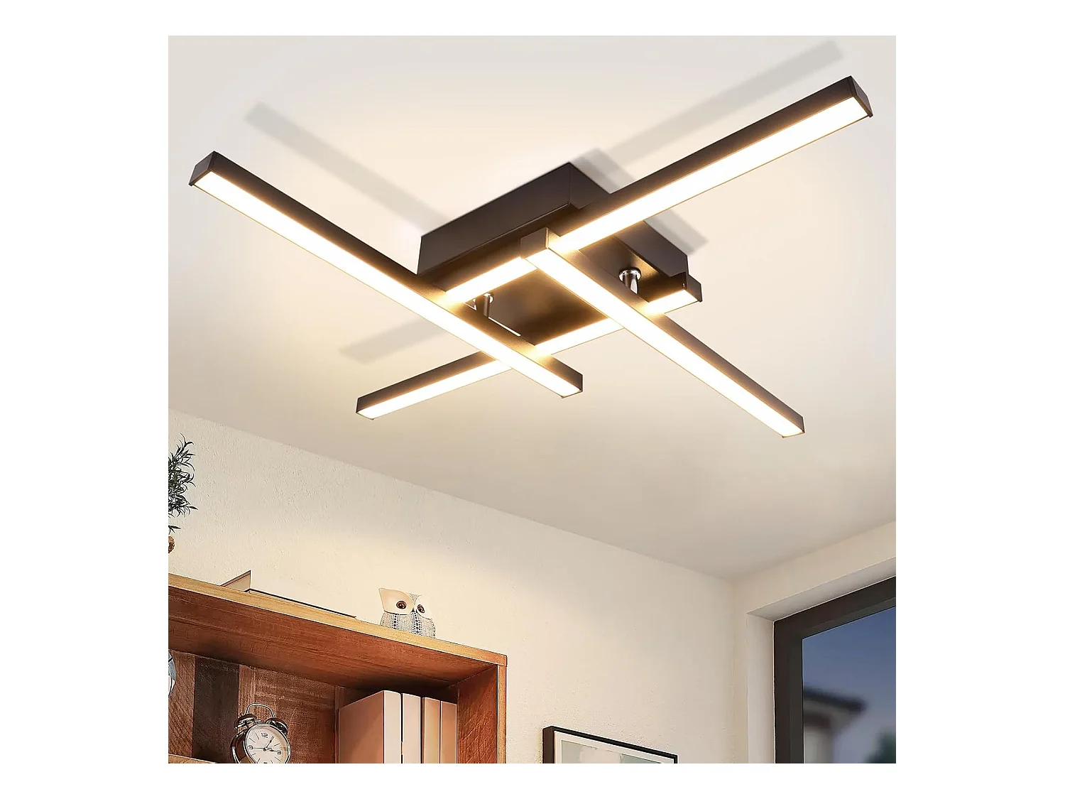 NETTLIFE plafonnier LED blanc chaud design moderne 24W 3000K