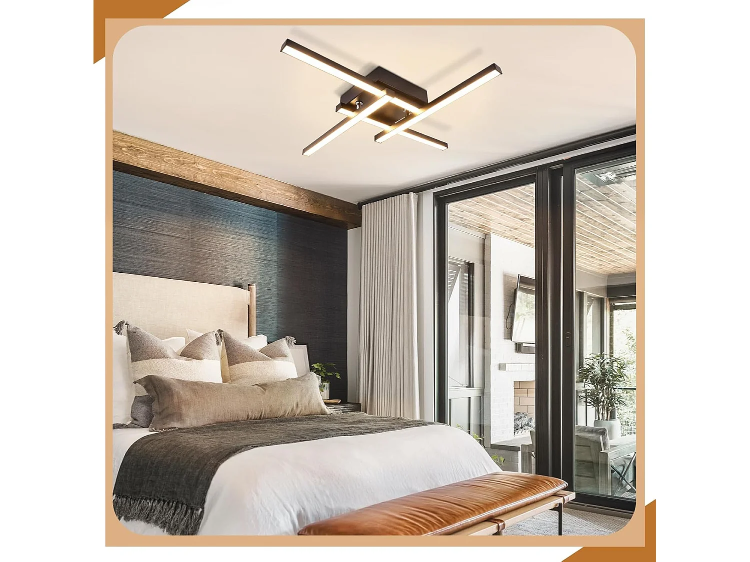 NETTLIFE plafonnier LED blanc chaud design moderne 24W 3000K