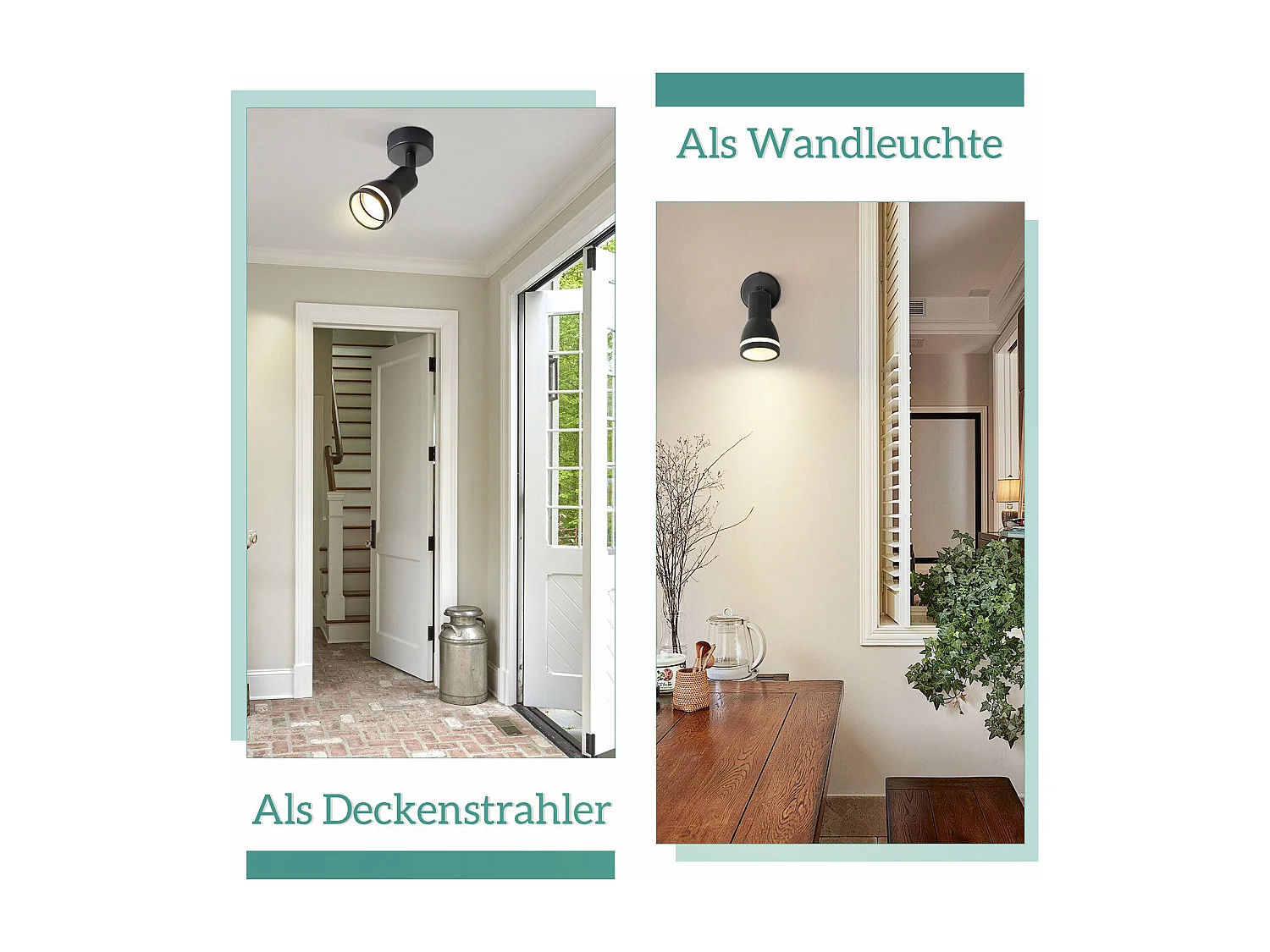 NETTLIFE Opbouwspot GU10 L 6cm zwart 1-Lichts Moderne Plafondlamp 355° draaibaar Plafondspot creatief ontwerp Lampkap voor Slaafkamer | Kantoor | Woonkamer Max.40W