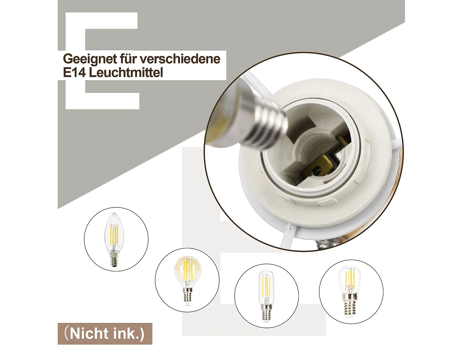 NETTLIFE Plafón con 2 focos, aspecto blanco a imitación de madera - plafón E14 orientable 350°, máximo 4 bombillas de 25w, moderno para salón, dormitorio y cocina.