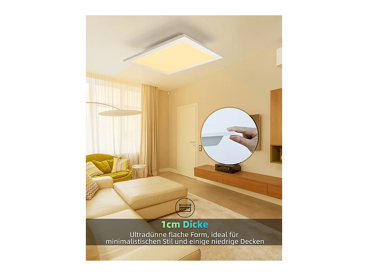 NETTLIFE Plafonnier panneau LED salon 60*60CM 40W plat 3000K