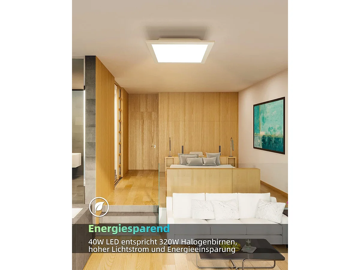 NETTLIFE Lampa sufitowa LED panel salon 60*60CM 40W płaska 3000K